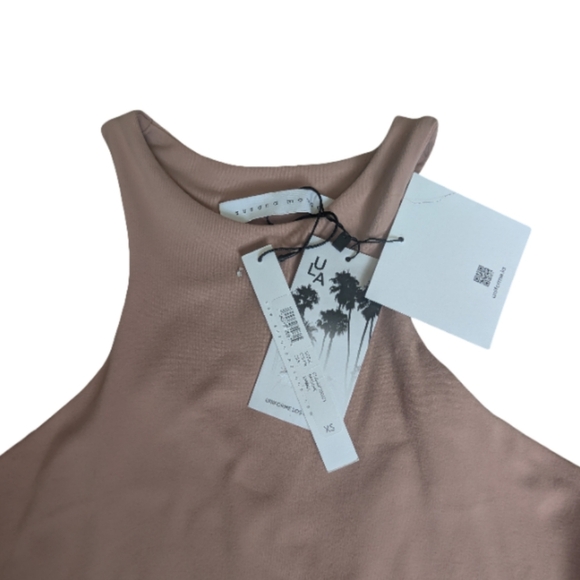 Susana Monaco Vista High Neck Halter Tank Top XS Brioche Nude Pink NWT - Picture 5 of 10